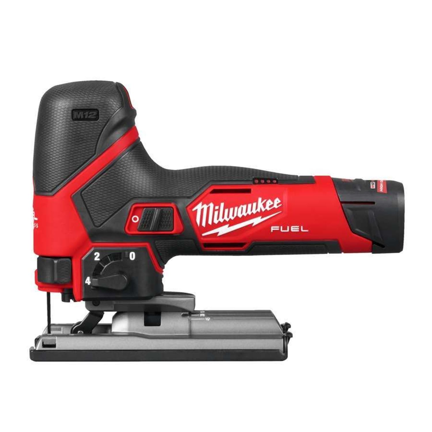 Снимка на Акумулаторен трион със захват на корпуса MILWAUKEE M12FJS-422X, 1x4Ah, 1x2Ah, Зарядно, Куфар, 4933493348