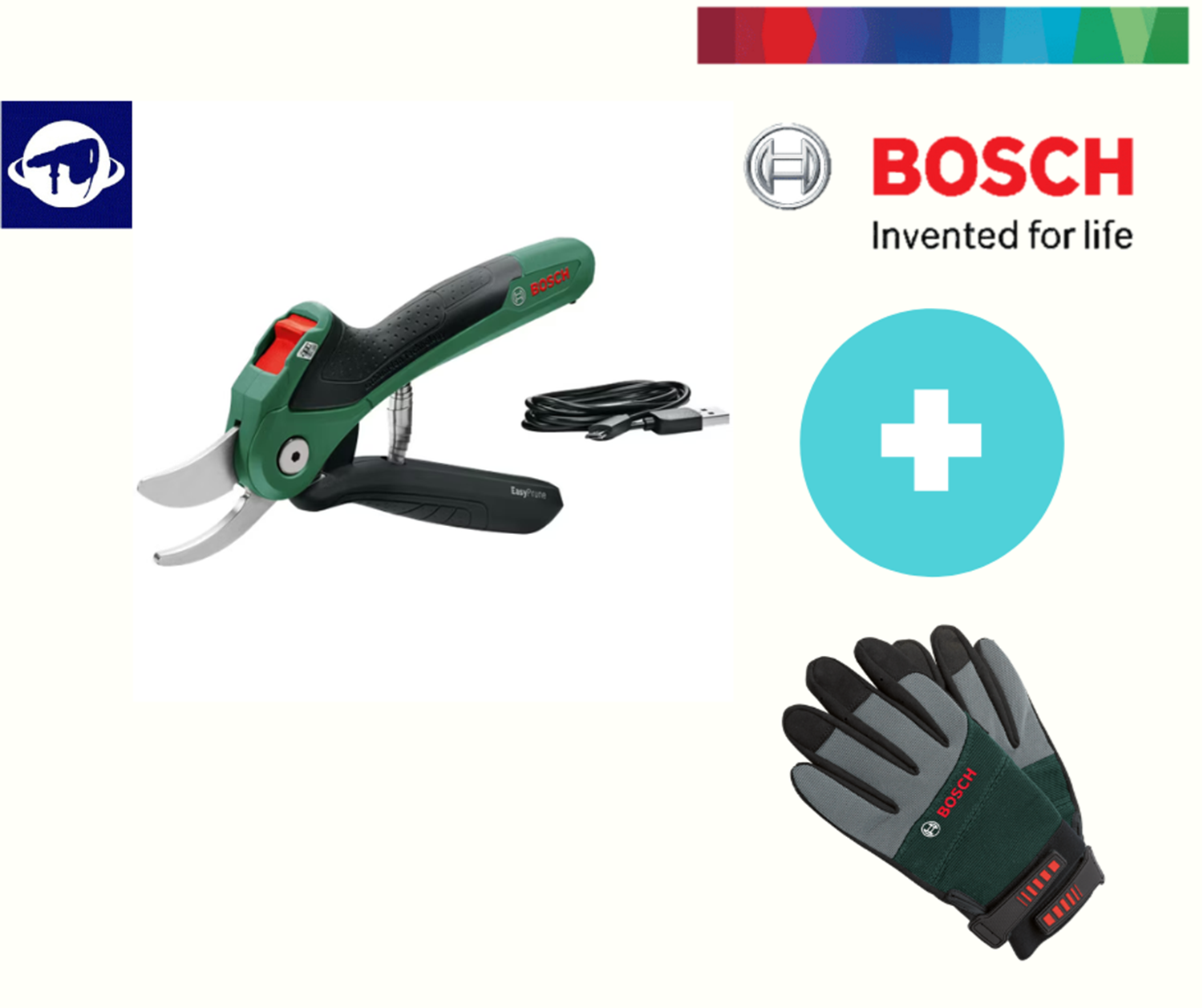 Снимка на Акумулаторна ножица BOSCH EasyPrune + Ръкавици, 06008B2102