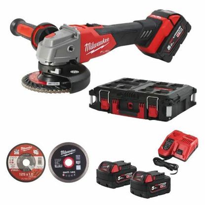 Снимка на Акумулаторен ъглошлайф MILWAUKEE M18FSAG125XB100P-502P POWER PACK, 4933498241