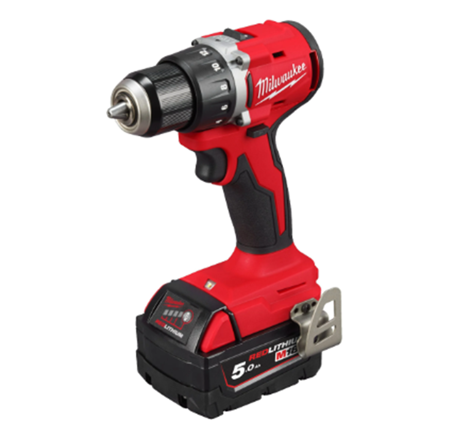 Снимка на Компактна безчеткова бормашина MILWAUKEE M18BLDDRC-502C, 2 Батерии X 5Ah, 18V, Зарядно + Куфар, 4933492835