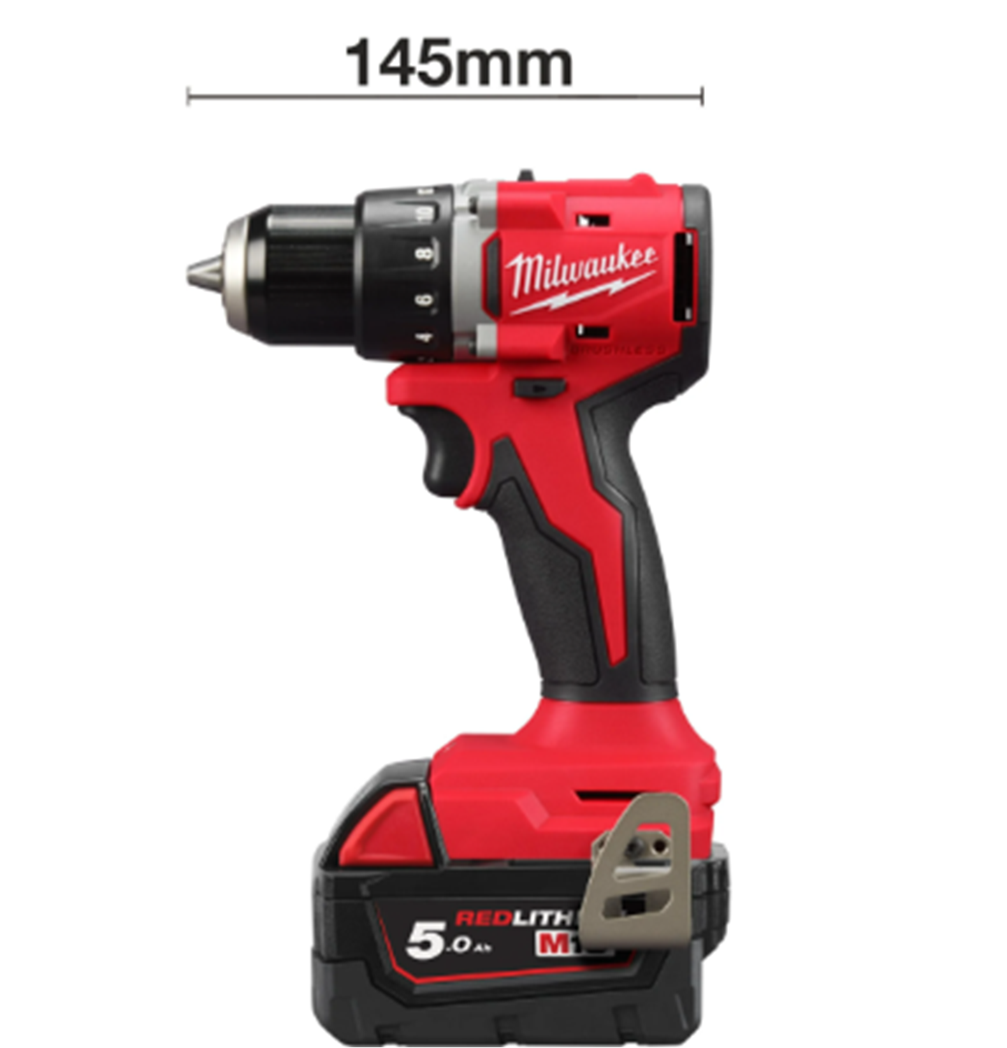 Снимка на Компактна безчеткова бормашина MILWAUKEE M18BLDDRC-502C, 2 Батерии X 5Ah, 18V, Зарядно + Куфар, 4933492835