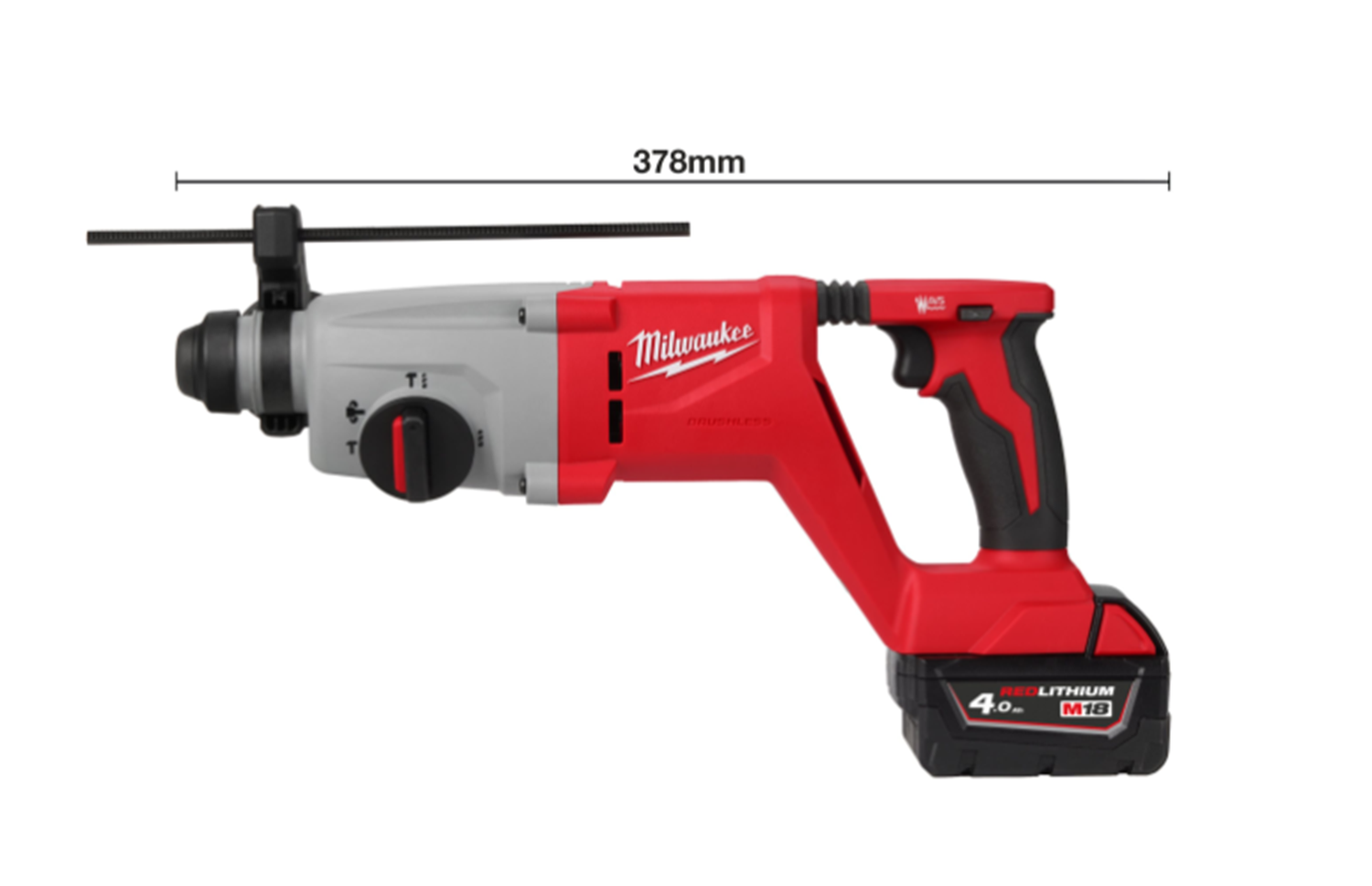 Снимка на Акумулаторен безчетков перфоратор MILWAUKEE M18BLHACD26-402X, 2 батерии х 4 Ah, 18V, Зарядно + Куфар, 4933492480