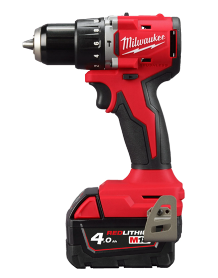 Снимка на Компактна безчеткова ударна бормашина MILWAUKEE M18BLPDRC-422C, 1 Батерия X 4Ah, 1 Батерия X 2Ah, Зарядно, Куфар, 4933492825