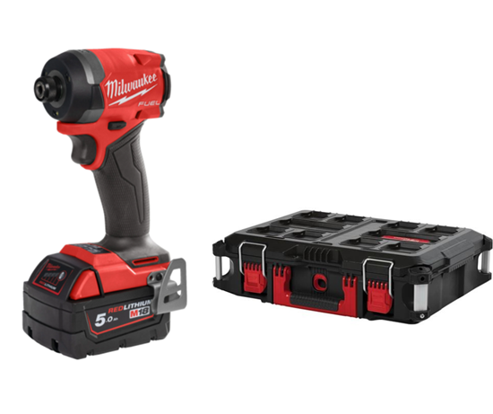 Снимка на Акумулаторен винтоверт MILWAUKEE M18FID3-502P, 2 Батерии X 5Ah, Заряднo, Packout Куфар
