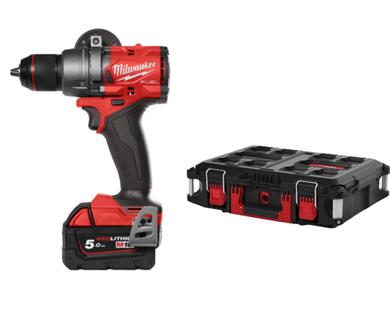 Снимка на Акумулаторна ударна бормашина MILWAUKEE M18FPD3-502P, 2 Батерии X 5Ah, 18V, Зарядно, Packout