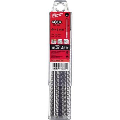 Снимка на Комплект свредла SDS+,MX4,6х165, 10броя, Milwaukee, 4932352043
