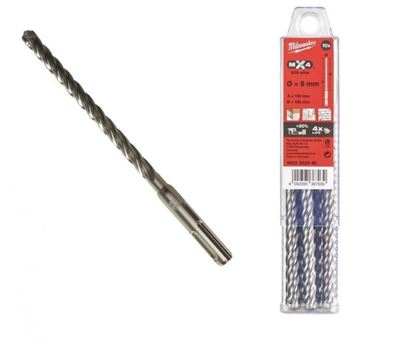 Снимка на Комплект свредла SDS+,MX4,8x165, 10броя, Milwaukee, 4932352046 